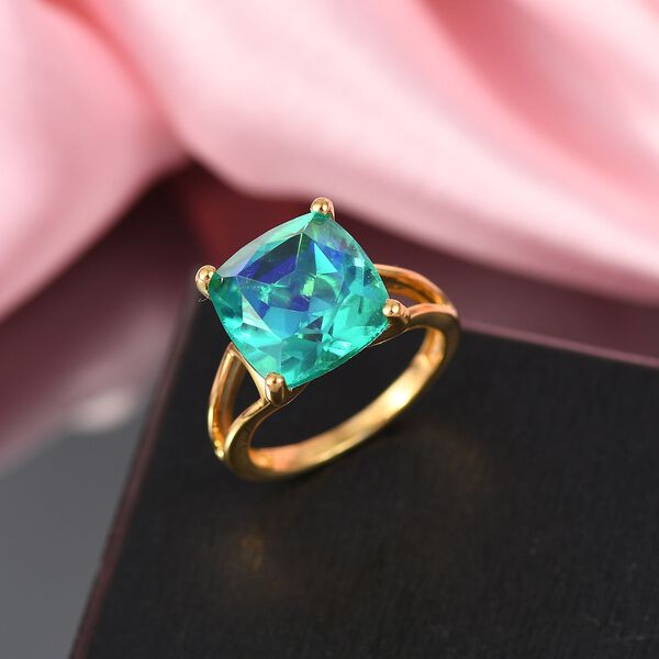 D’Joy Pfau Triplett Quarz Ring, 925 Silber 750 vergoldet - 7,86 ct. image number 2