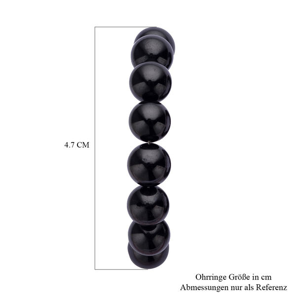 Schwarze Spinell Creolen, Edelstahl ca. 95,00 ct image number 5