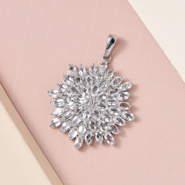 Weißer Topas Sternstaub Anhänger, 925 Silber platiniert, ca. 13.67 ct image number 3