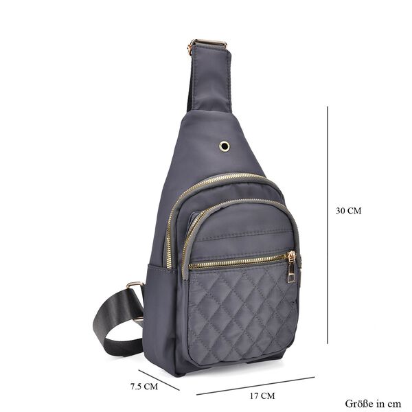 Rucksack mit RFID-Schutz in Steppoptik, 17x7,5x30cm, Grau image number 7