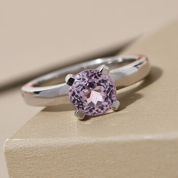 AA Martha Rocha Kunzit-Ring, 925 Silber platiniert  ca. 1,77 ct