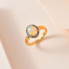 Natürlicher, äthiopischer Welo Opal und Diamant-Ring - 1,23 ct. image number 1