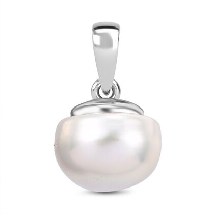 Wei&szlig;e S&uuml;&szlig;wasser Perle Anh&auml;nger 925 Silber platiniert
