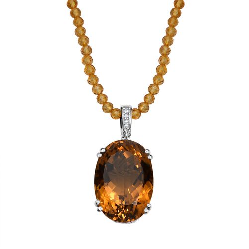 Citrin und Zirkon Anhänger mit 50cm Kette - 80,57 ct. image number 0