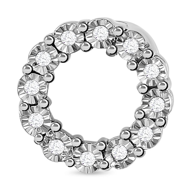 Weißer Diamant-Anhänger, 925 Silber platiniert ca. 0.05 ct image number 0