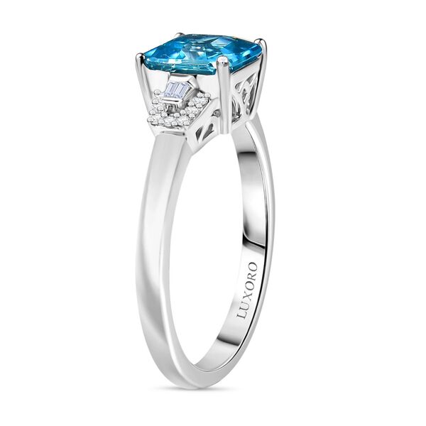 AAA Blauer Zirkon, Wei&szlig;er Diamant Ring 375 Gold (Gr&ouml;&szlig;e 17.00) ca. 2,62 ct image number 5
