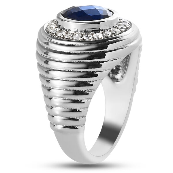 Ceylonfarbener Quarz und Zirkon-Ring in Silberton - 1,70 ct. image number 5