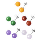 5er -Set mehrfarbige Jade Ohrringe, 925 Silber ca. 96,00 ct