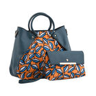 2er-Set, Clutch - 9x15,24 cm und Schultertasche - 34,29x12,7x25,40 cm, Blattmuster, Gelb