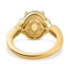 Äthiopischer Opal und Zirkon Halo Ring 925 Silber Gelbgold Vermeil image number 5