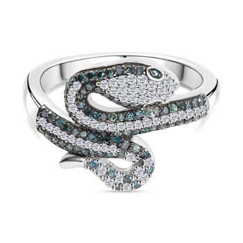 GP Trionfo Kollektion-Blauer Diamant, Kanchanaburi Blauer Saphir Ring 925 Silber rhodiniert (Gr&ouml;&szlig;e 18.00) ca. 0.57 ct