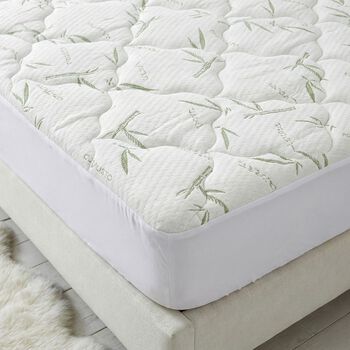 Bamboo Matratzenschoner wasserdicht, Jacquard Gewebe, 150x200cm, Wei&szlig;