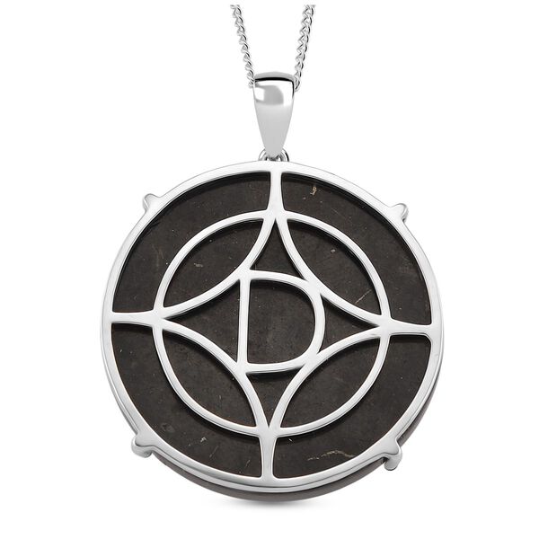 D'Joy Shungit Anhänger mit Kette, ca. 45 cm 925 Silber rhodiniert ca. 35,98 ct image number 4