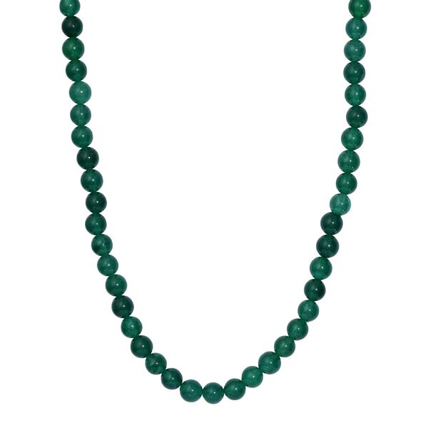 Gr&uuml;ner Aventurin Halskette ca. 45 cm+ 5 cm Extender, Edelstahl ca. 195,00 ct.