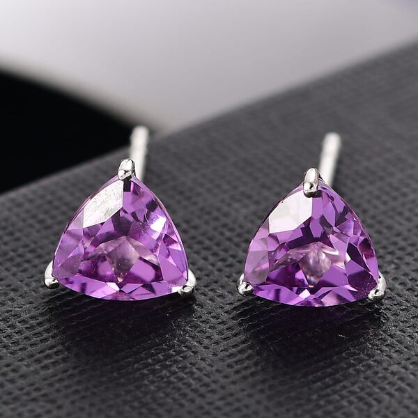 AAA Lab Created Farbwechsel-Saphir Ohrringe 417 Gold ca. 3,26 ct. image number 1