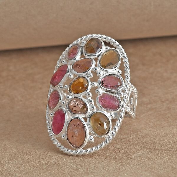 Nat&uuml;rlicher Mehrfach-Turmalin Cluster-Ring image number 2