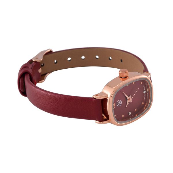 STRADA PC21S Uhr mit Japanischem Uhrwerk, Ros&eacute;goldfarbenem Geh&auml;use und Kaffeebraunem PU-Armband image number 5