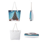 Jute Handtasche, Weihnachtsbaum Muster, Größe 42x34x9x37 cm, Blau image number 3