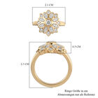 Moissanit Blumen-Ring, 925 Silber vergoldet  ca. 0,36 ct image number 6