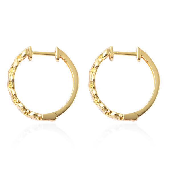 Moissanit Creolen, 925 Silber Gelbgold Vermeil ca. 0,31 ct image number 4