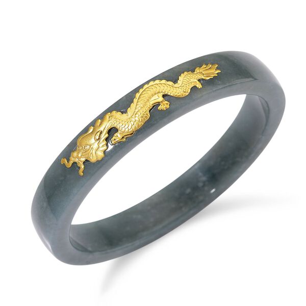 EXTREM SELTEN - Natürlicher Olmek Jadeit Armreif ca. 19 cm 999 Gold ca. 200.00 ct image number 0