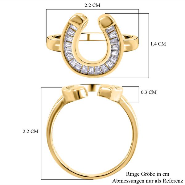 Lustro Stella - Wei&szlig;er Zirkonia Ring, 925 Silber vergoldet, ca. 0,72 ct image number 6