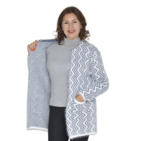 TAMSY: Comfort Cardigan mit 2 Taschen, Hellgrau image number 4