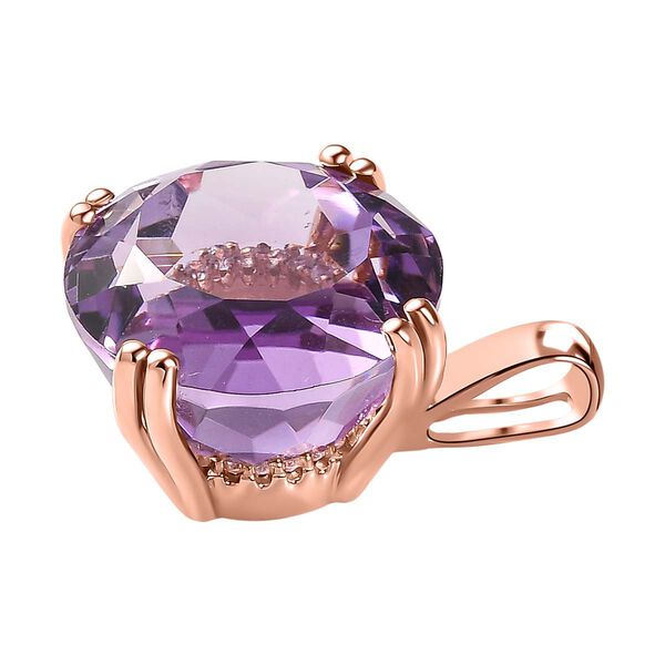 Rose De France Amethyst und Zirkon Anh&auml;nger- 13,43 ct. image number 4