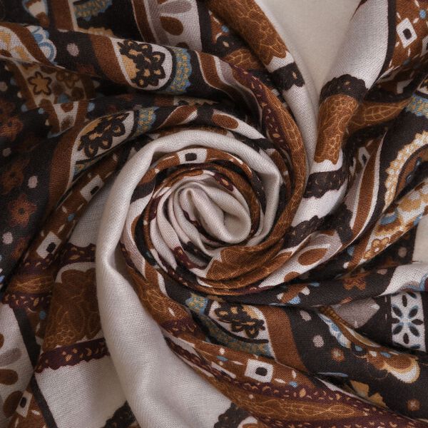 Wolkenweicher Schal mit Paisleymuster, Braun image number 5