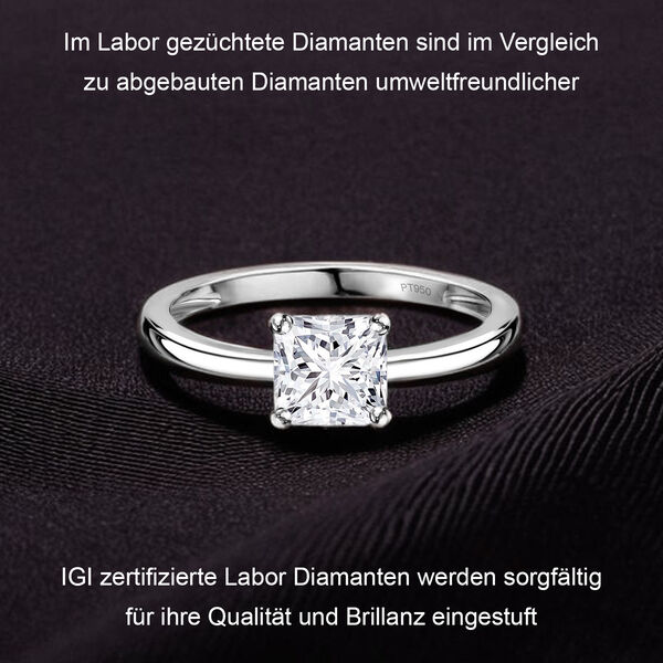 LUXURIANT IGI zertifizierter VS-D Labor Diamant Ring in 585 Wei&szlig;gold - 1 ct. image number 5