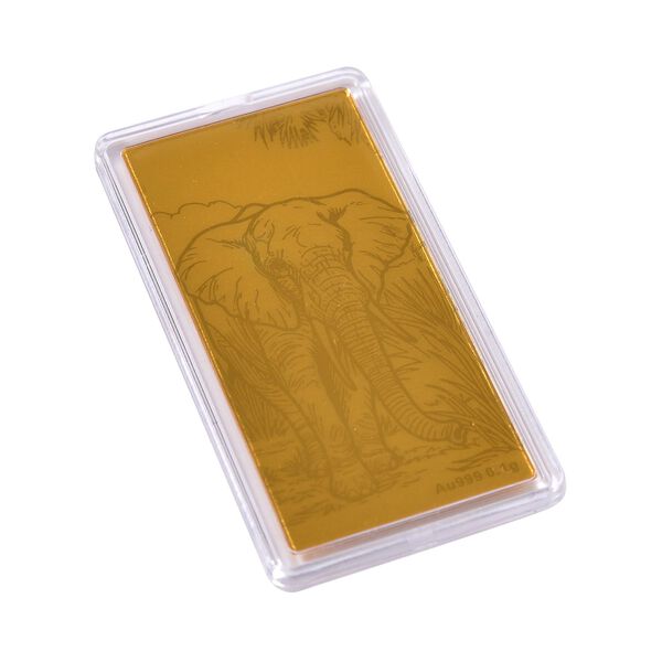 Elefant Goldfolie in 999 Gold, 100mg, 5,5x3cm image number 2