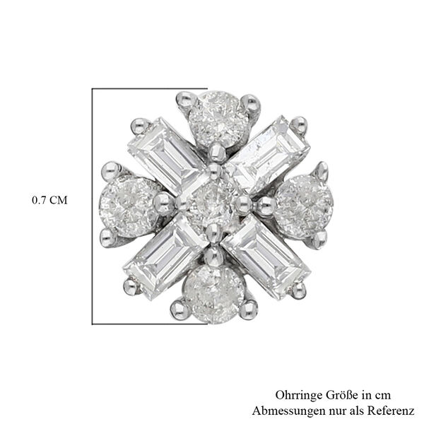 Florale Diamant-Ohrstecker in Wei&szlig;gold image number 5