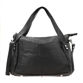 100% Echtleder Weekender Reisetasche mit RFID-Schutz, Schwarz