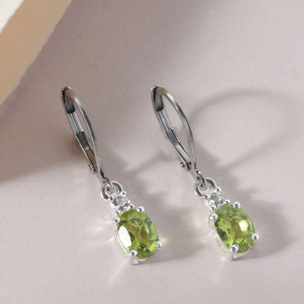 Nat&uuml;rlicher Peridot und Topas Ohrh&auml;nger 925 Silber ca. 1,75 ct&nbsp; image number 2
