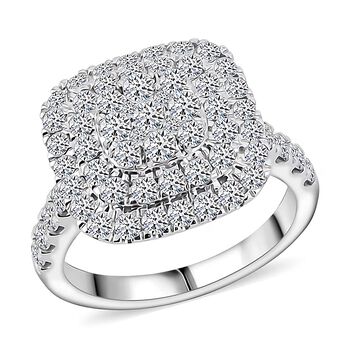 LUXURIANT DIAMOND -Lab Grown Diamant VS-G Ring 925 Silber (Gr&ouml;&szlig;e 19.00) ca. 2.00 ct