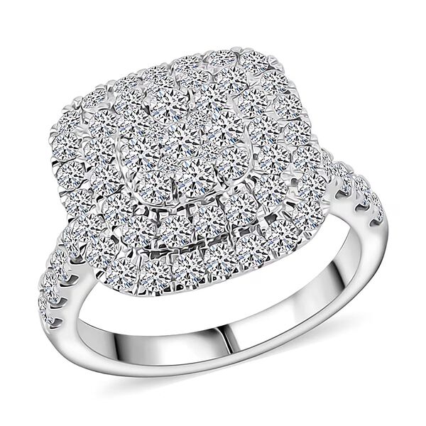 LUXURIANT DIAMOND -Lab Grown Diamant VS-G Ring 925 Silber (Gr&ouml;&szlig;e 19.00) ca. 2.00 ct