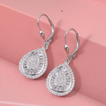 Lustro Stella Wei&szlig;er Zirkonia Ohrringe 925 Silber rhodiniert