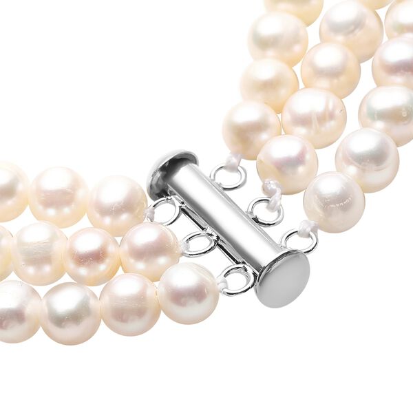 3-lagige Süßwasserzuchtperlen-Halskette, 45 cm - 354,50 ct. image number 4