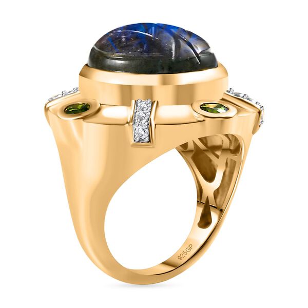 GP Italian Garden Kollektion- Labradorit, Chromdiopsid, Zirkon und blauer Saphir-Ring - 13,06 ct. image number 5