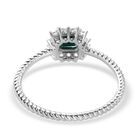 Blaugrüner Grandidierit und weißer Zirkon Ring 925 Silber platiniert (Größe 17.00) ca. 0,50 ct image number 5