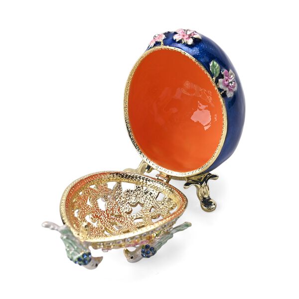 " Egsg shape Trinket Storage Box - navy                                     Material: Alloy + diamond size: 5*5*8.2cm  " image number 5