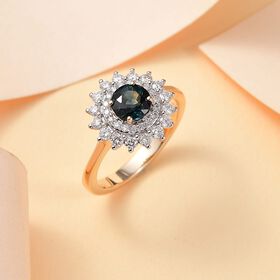 AAA Lavendel-Saphir, Weißer Diamant Ring 585 Gold (Größe 17.00) ca. 1,63 ct