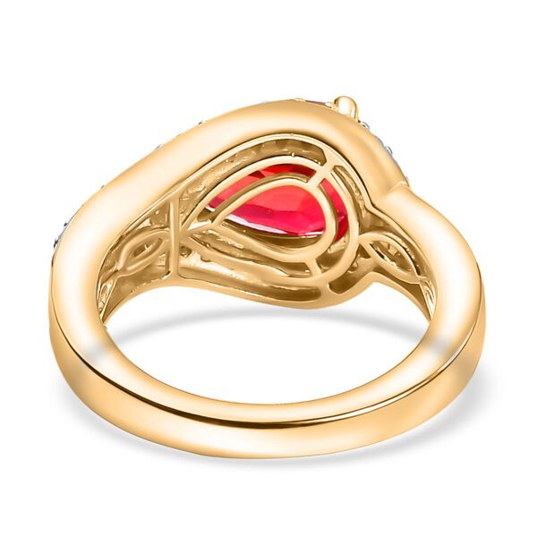 Labor Padparadscha Saphir und Zirkon Ring - 4,84 ct. image number 6