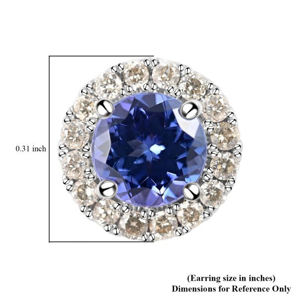 AAAA Tansanit und Diamant Ohrringe, zertifiziert und gepr&uuml;ft, 585 Gold, ca. 1.40 ct image number 5