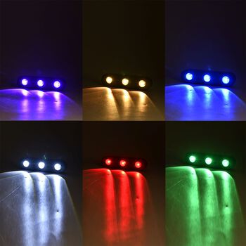 Solarbetriebene LED-Wandleuchte mit Farbwechsel, 10 Lichtmodi, ca. 23x4,7x3,6 cm