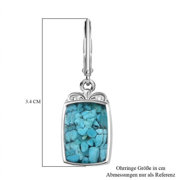 Sleeping Beauty Matrix Türkis Ohrringe 950 Kupfer ca. 9.20 ct image number 6