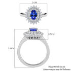 AAA Tansanit und Zirkon Halo-Ring, 925 Silber platiniert  ca. 1,30 ct image number 6