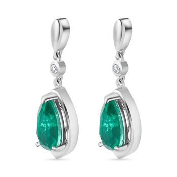 Smaragd-Triplett Quarz Ohrringe, ca. 4,30 ct.