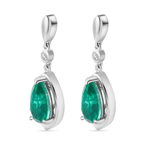 Smaragd-Triplett Quarz Ohrringe, ca. 4,30 ct. image number 4