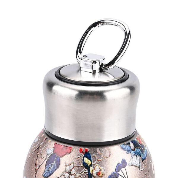 Isolierflasche aus 316L Edelstahl mit Doppelwand und Pfauenmotiv, Roségold, für heiße und kalte Getränke, 260 ml image number 3